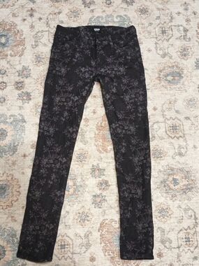 Hudson Jeans Black Floral Skinny Jeans